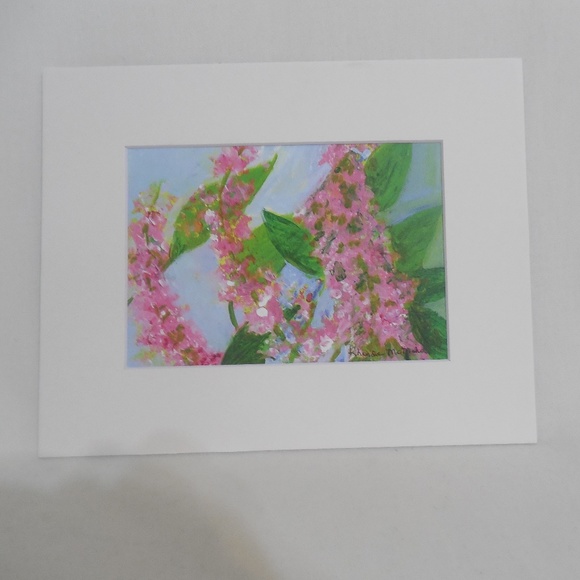 Pink Lilac Watercolor Painting - Picture 2 of 5